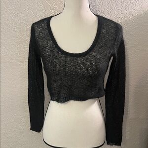 Ralph Lauren Mohair Elegant Black half sweater with long sleeves